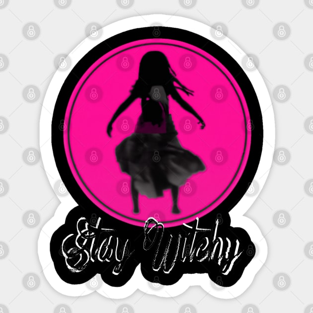 Stay witchy - Trippy pink wiccan design Sticker by Trippy Critters